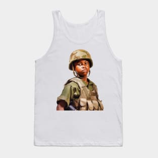 Military Minded Street Soldier Urban Warrior Black Boy Tank Top